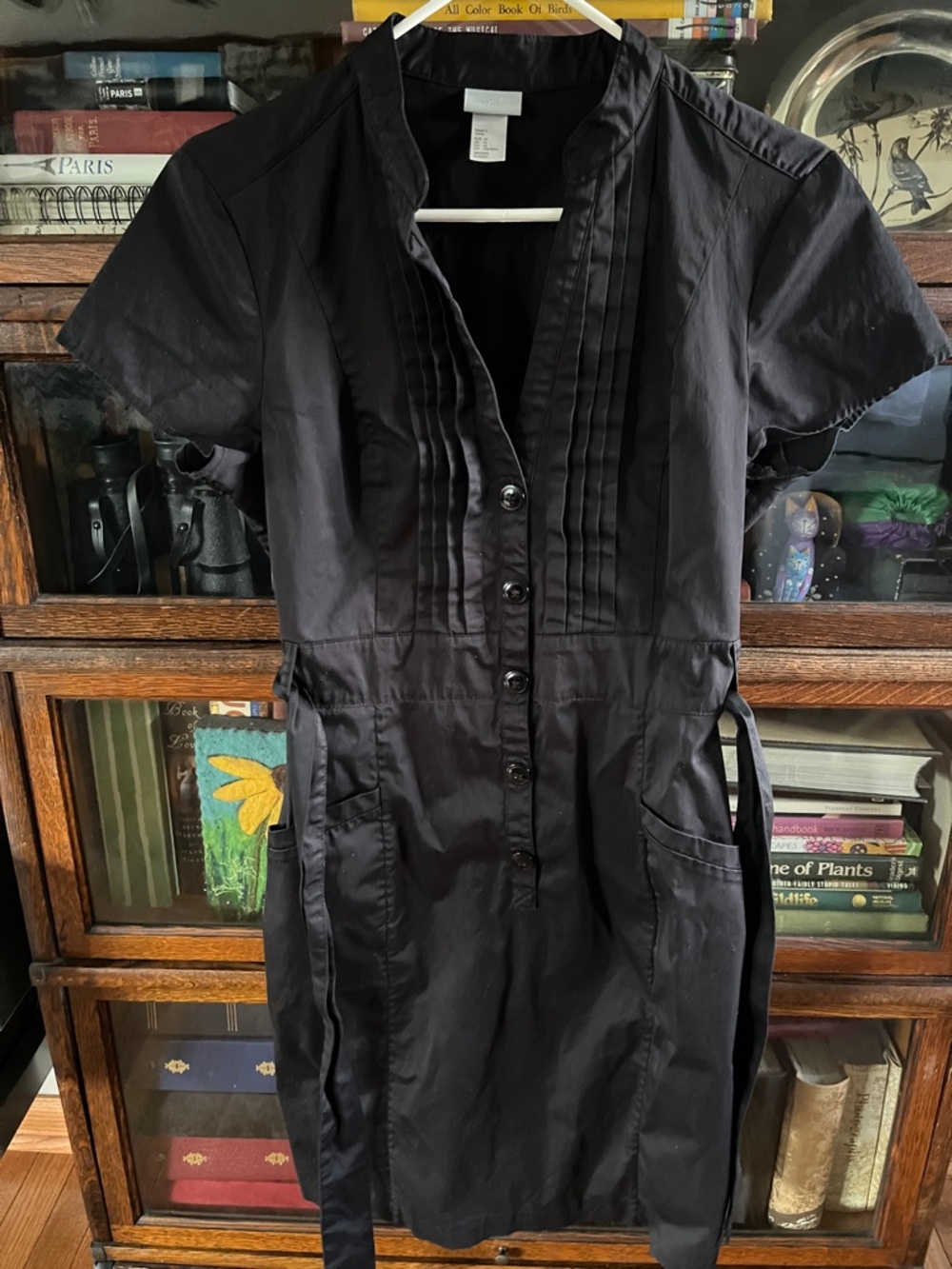 ❌SOLD❌H&M Black Button-Front Shirt Utility Dress